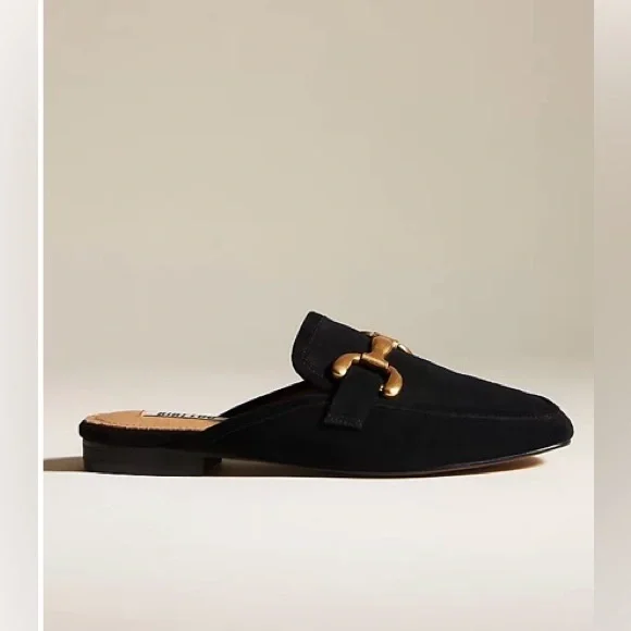 Bibi Lou Black Mule Loafers Gold Bit Detail Size 37 New - Picture 5 of 10